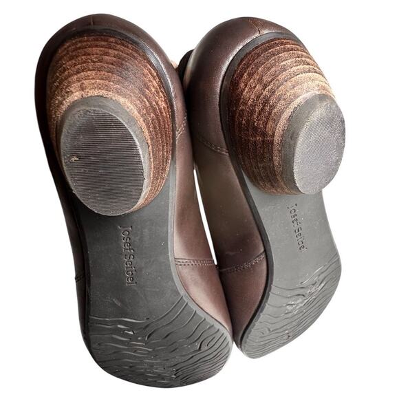 Josef Seibel Ruched Comfort Square Toe Shoes Sz 41 Low Heel Cuban SlipOn Germany - Picture 11 of 13